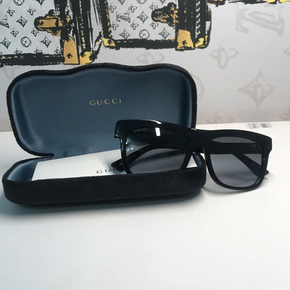 Luxury New Authentic Gucci GG0158SN 001 Sunglasses ✨